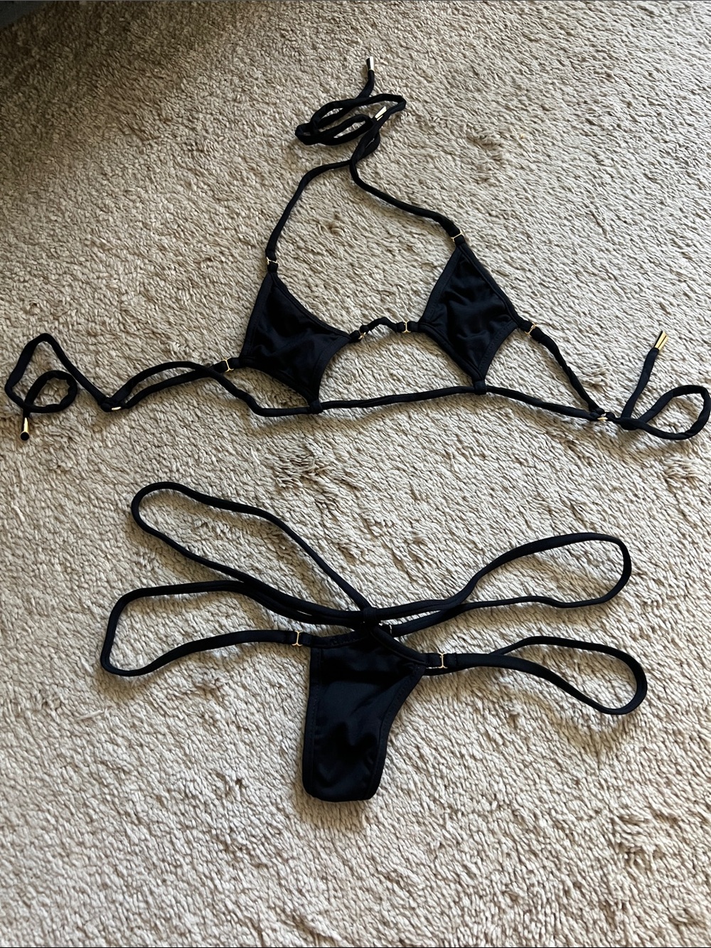 Strappy Black Micro Bikini Set